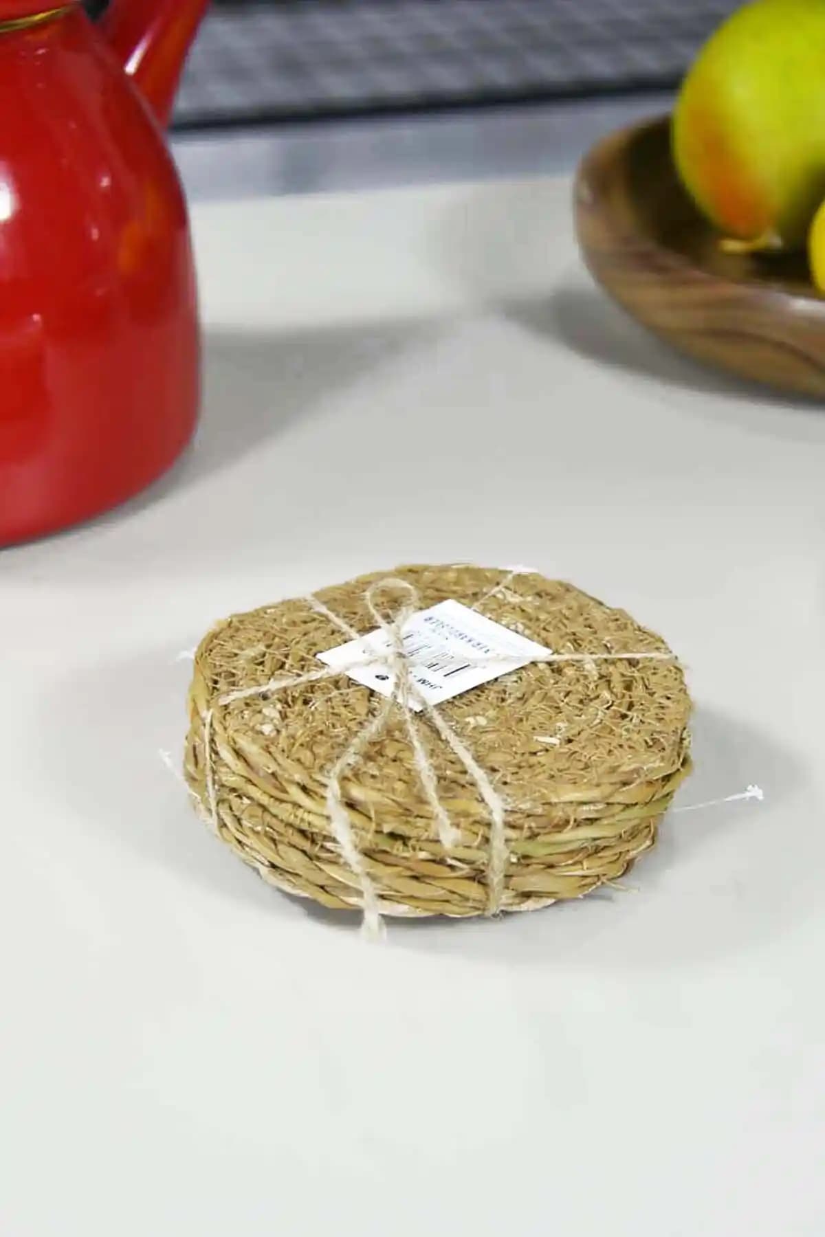 SepetçiBaba Hasır Yuvarlak Bardak Altlıkları 10 cm 6'lı Set Şık ve Dayanıklı Tasarım