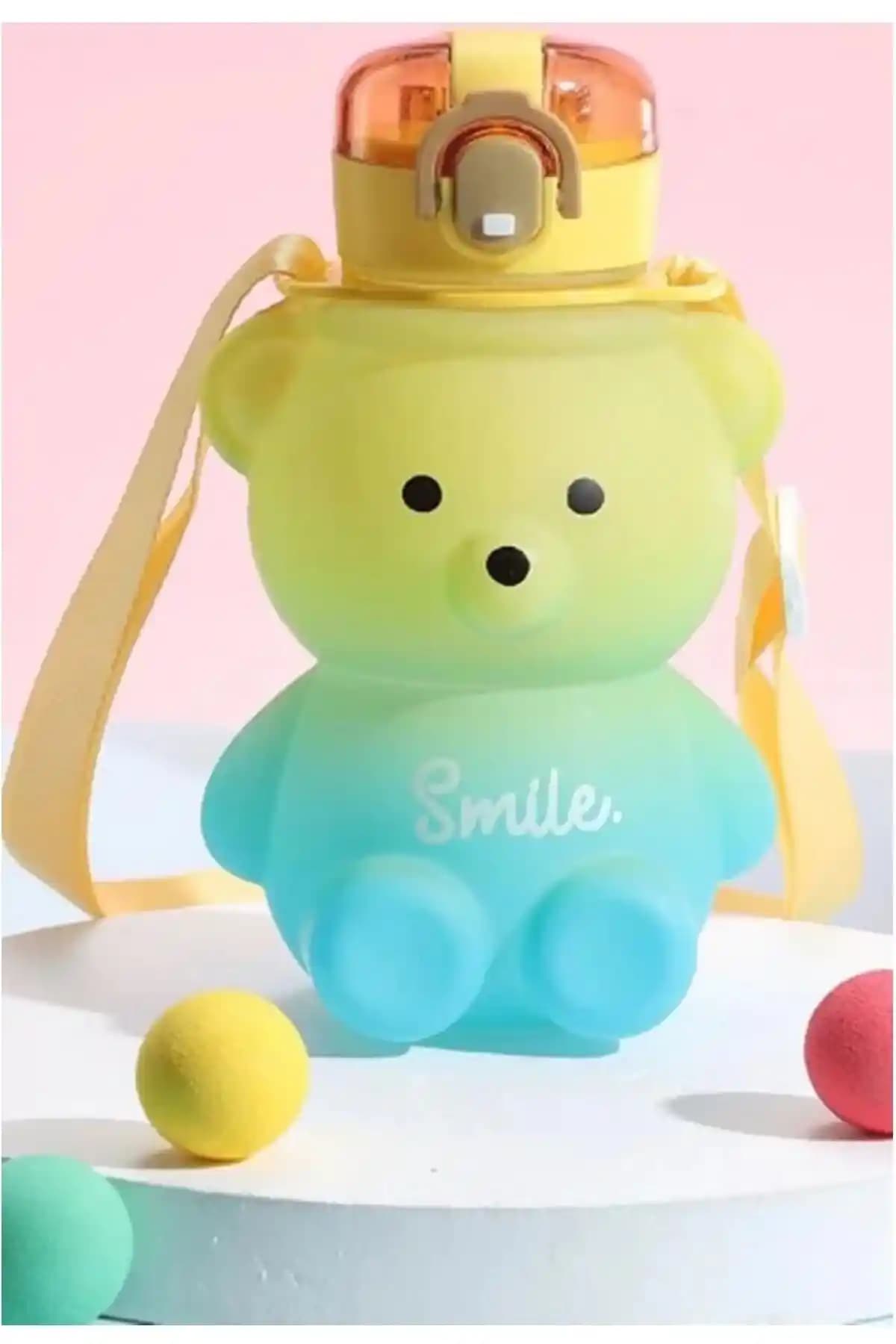 Seram Collection Smile Ayıcık Model Su Matarası Çocuklar ve Gençler İçin Pratik ve Şık Tasarım