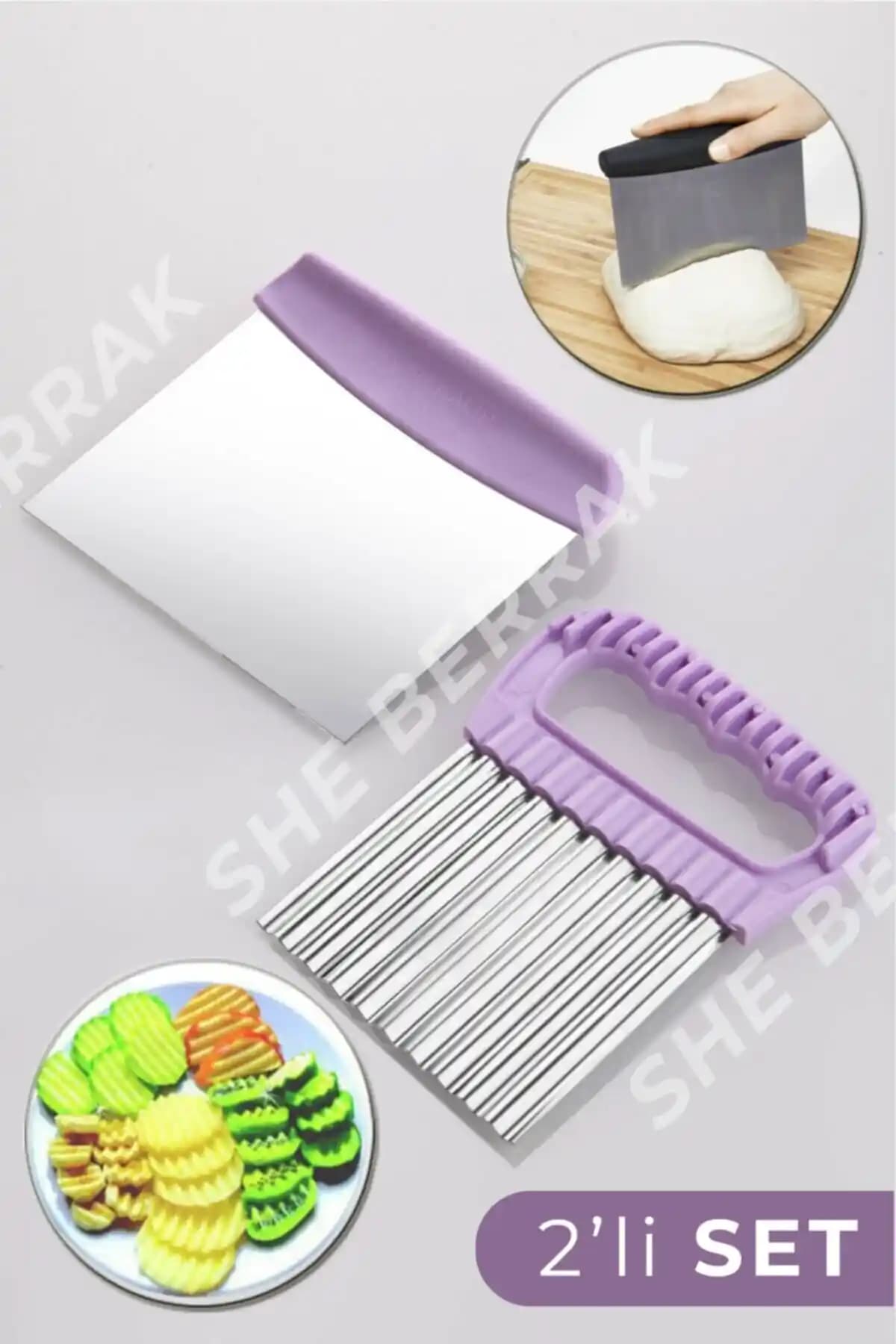 She Berrak 2'li Çelik Hamur Kesici ve Şekilli Sebze Dilimleyici Seti: Pratik ve Estetik Mutfak Çözümü