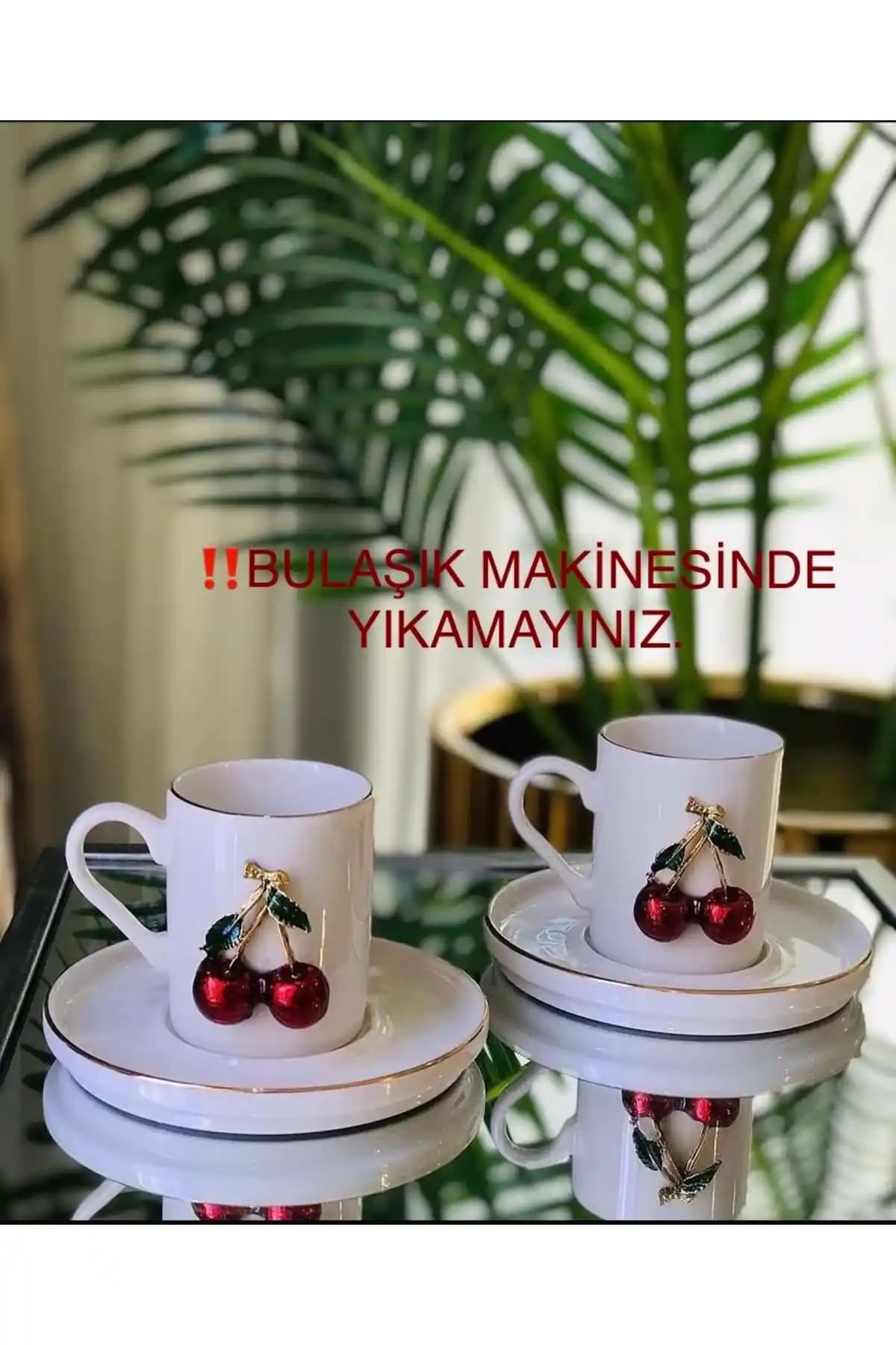 Sillage Home 2 Kişilik Kirazlı Fincan Takımı Modern Tasarım ve Dayanıklılık Sunar