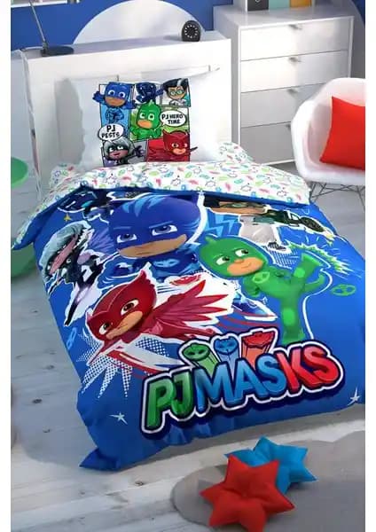 Taç Pj Masks Lisanslı Glow Nevresim Takımı Çocuklar İçin Renkli ve Fonksiyonel Uyku Arkadaşı
