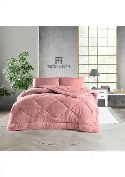 Teksnil Home Çift Taraflı Pembe Welsoft Yorgan 155x215 cm Konfor ve Estetiğin Buluşması