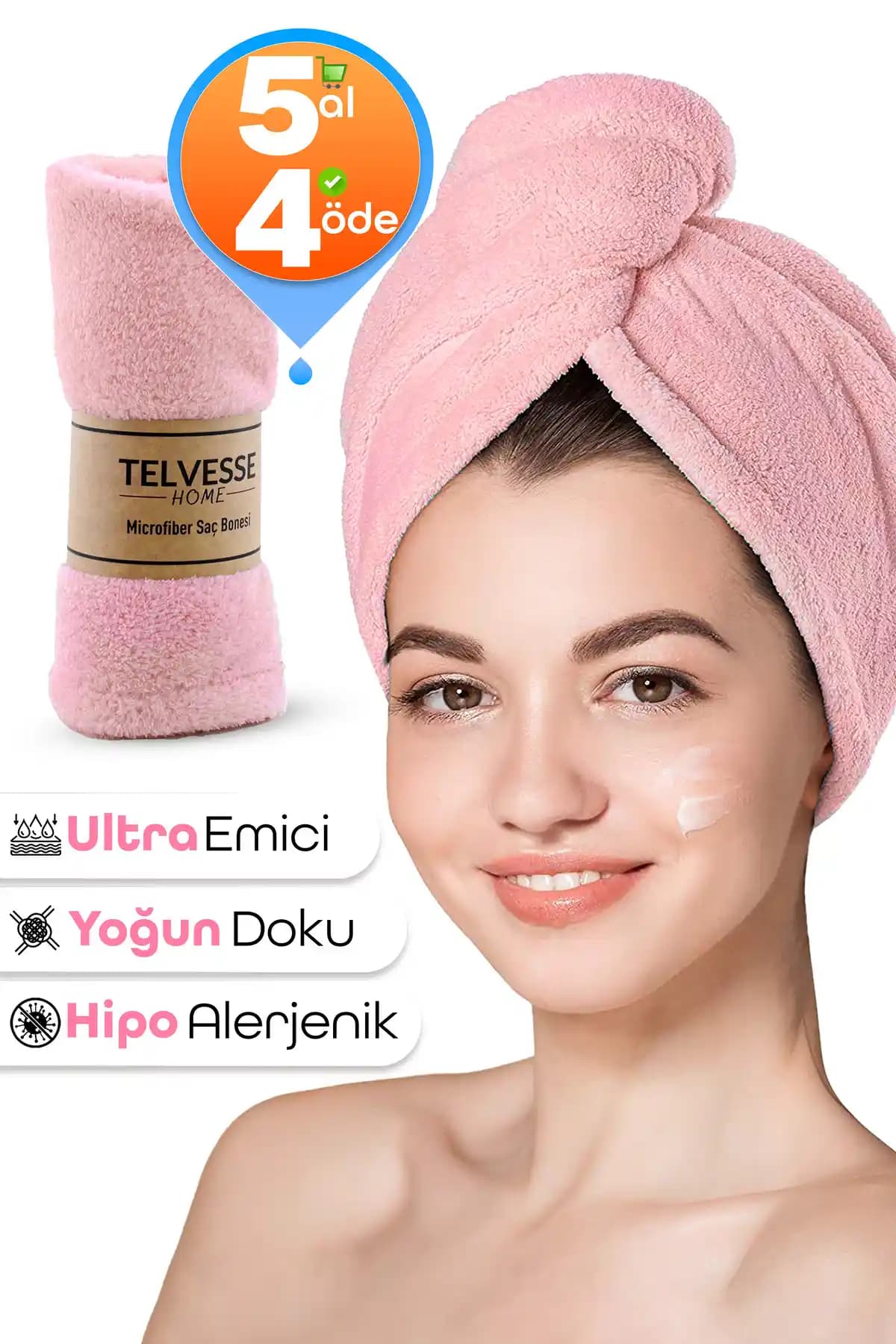 Telvesse Kalın Mikrofiber Saç Havlusu: Yüksek Emicilik ve Hızlı Kuruma Özelliğiyle Pratik Kullanım