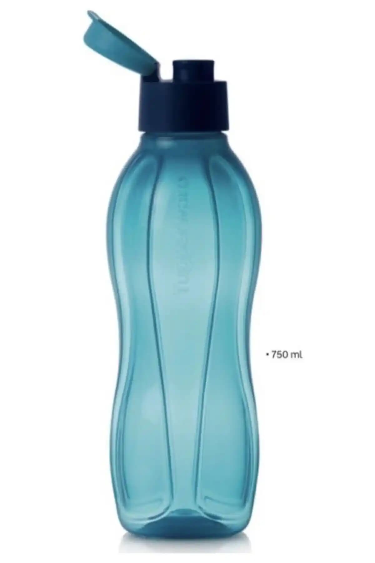 Tupperware Eko Şişe 750 Ml Koyu Mavi Pratik Kapaklı Matara Suluk