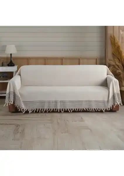 Vagonik Trend Organik Buldan Bezi Battal Boy Örtüsü Modern ve Şık Ev Dekorasyonu İçin