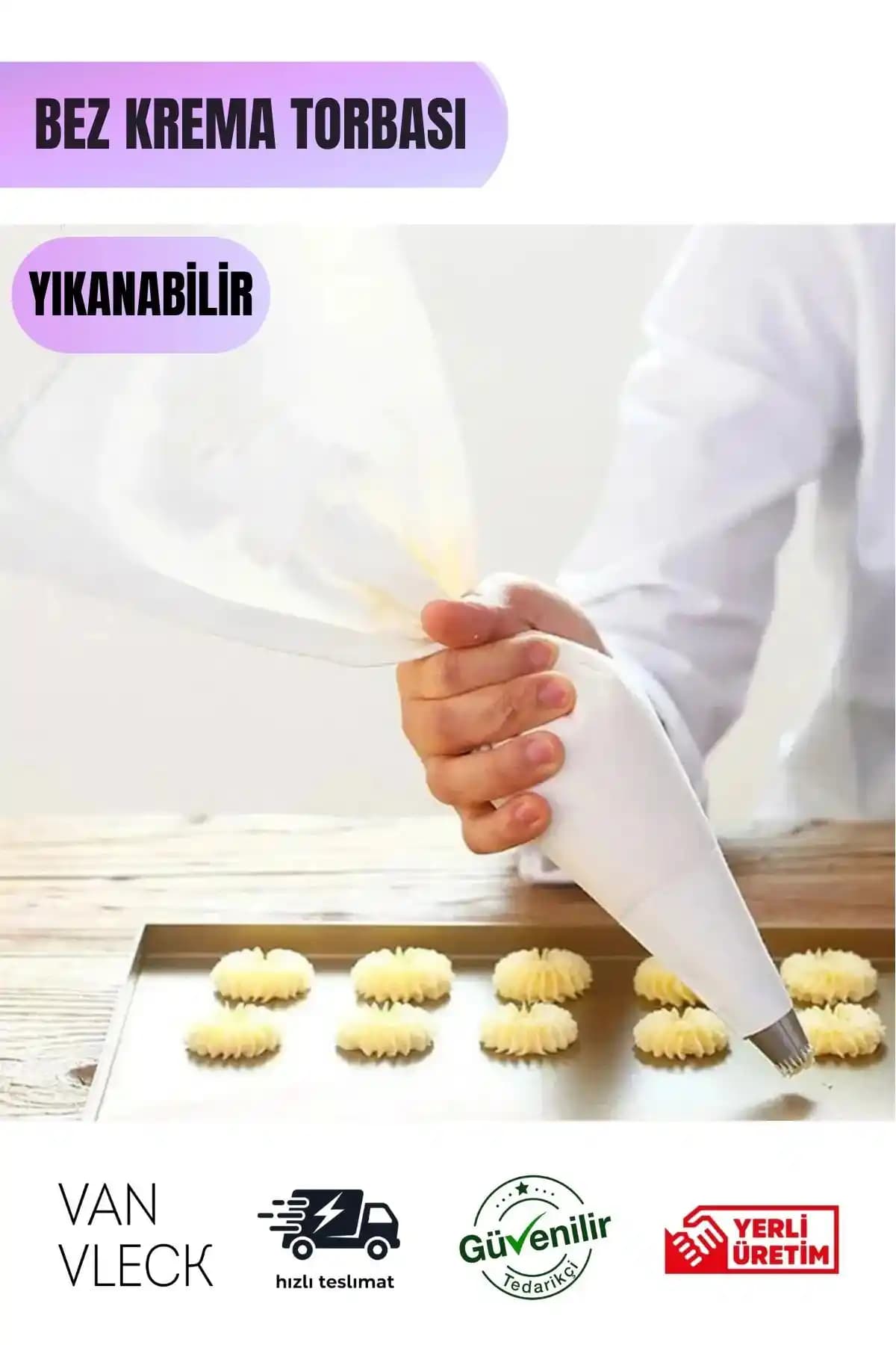 VAN VLECK Yıkanabilir Bez Krema Sıkma Torbası: Dayanıklı ve Ekonomik Mutfak Gereci