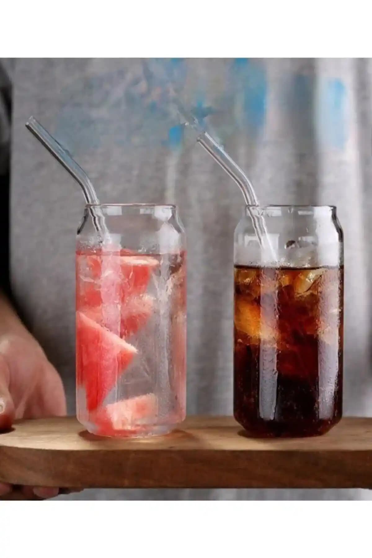 Vigentino 2'li Cam Pipetli Kola Kutusu Şeklinde Borosilikat Sunum Bardakları