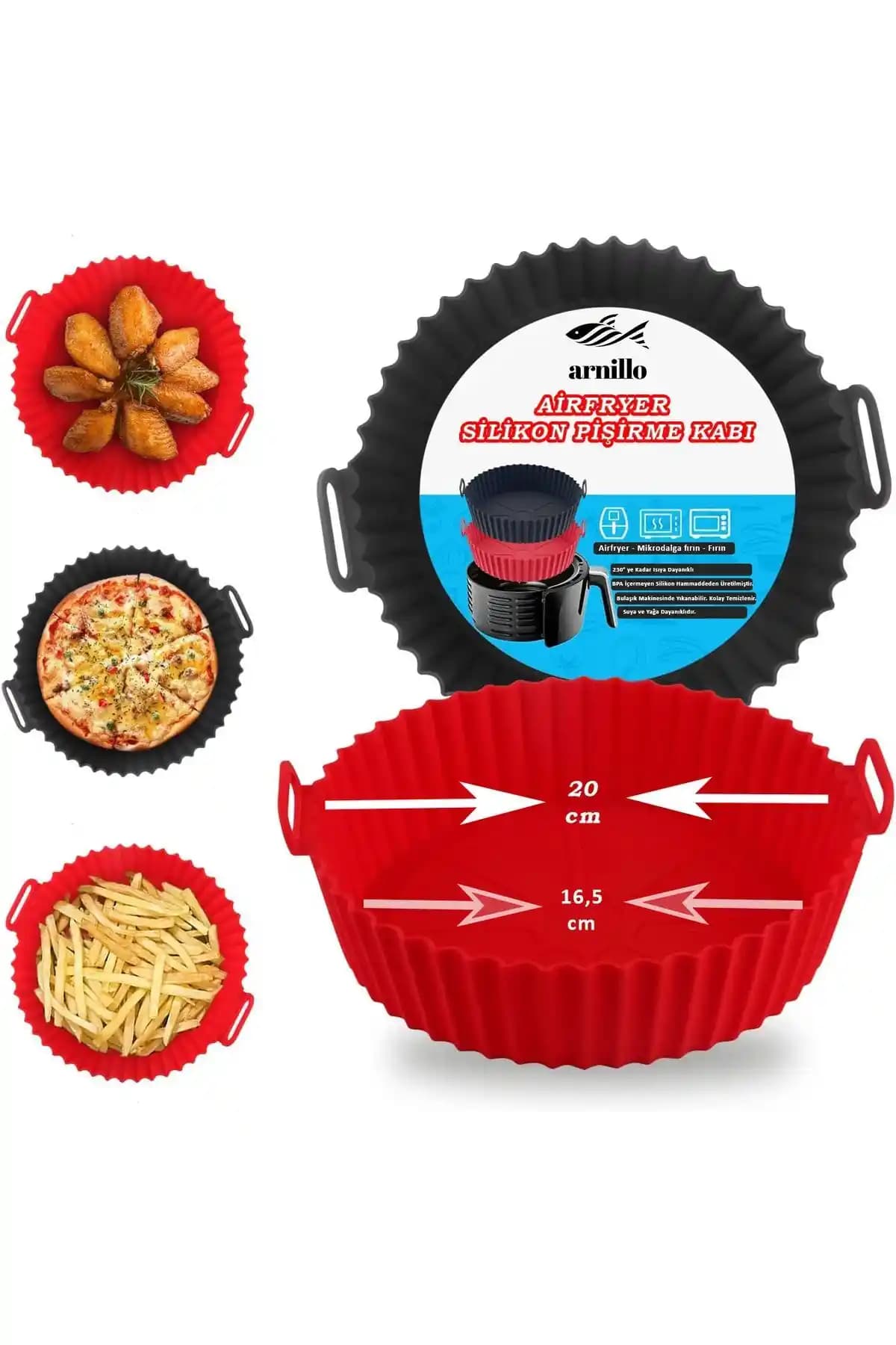 Vigentino Airfryer Silikon Pişirme Kabı: Dayanıklı, hijyenik ve kullanışlı mutfak aksesuarı