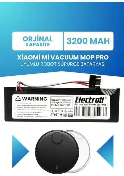 Xiaomi Mi Vacuum Mop Pro için yüksek kapasiteli orijinal batarya seçeneği