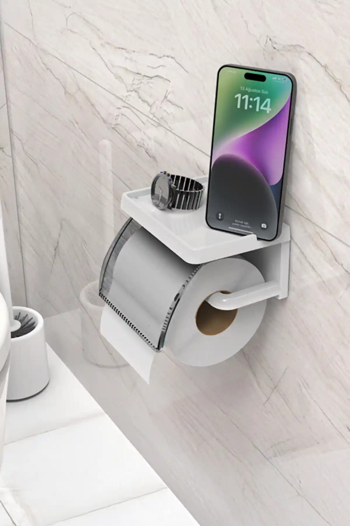 Yapışkanlı Kapaklı Tuvalet Kağıdı Askısı: Modern ve Pratik Banyo Aksesuarı