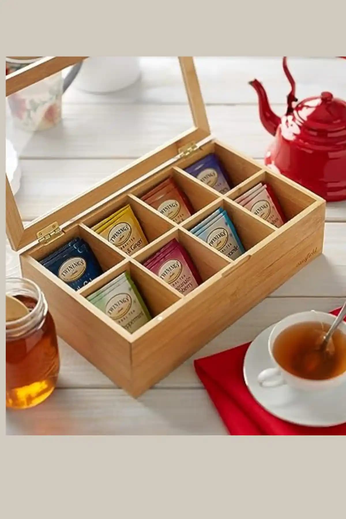 Yeni Nesil Bambu Çay Kutusu Organizatörü ile Mutfak ve Ofis Düzeninizi Geliştirin