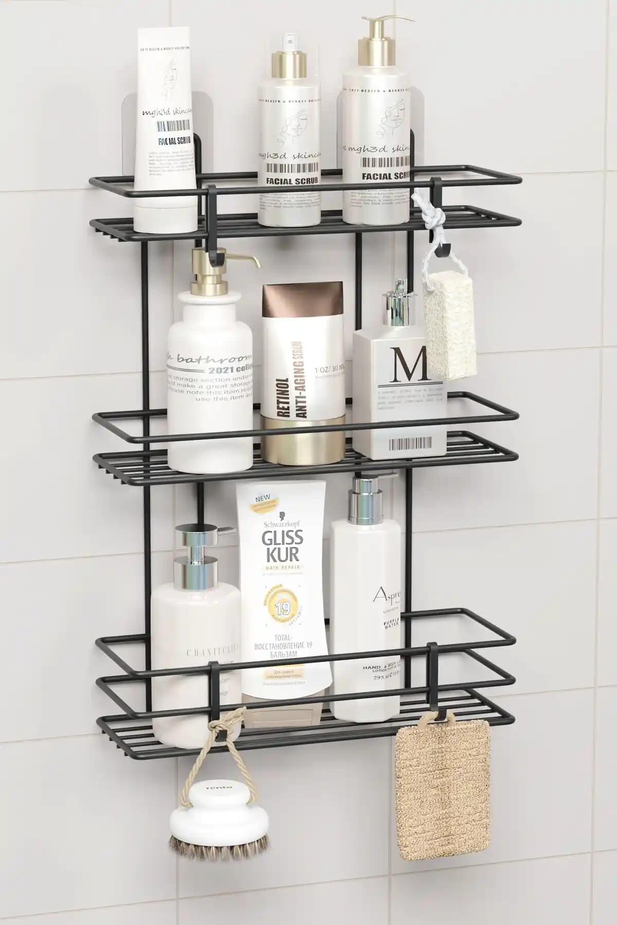 Zabata 3 Katlı Paslanmaz Çelik Banyo Rafı Modern ve Dayanıklı Tasarım