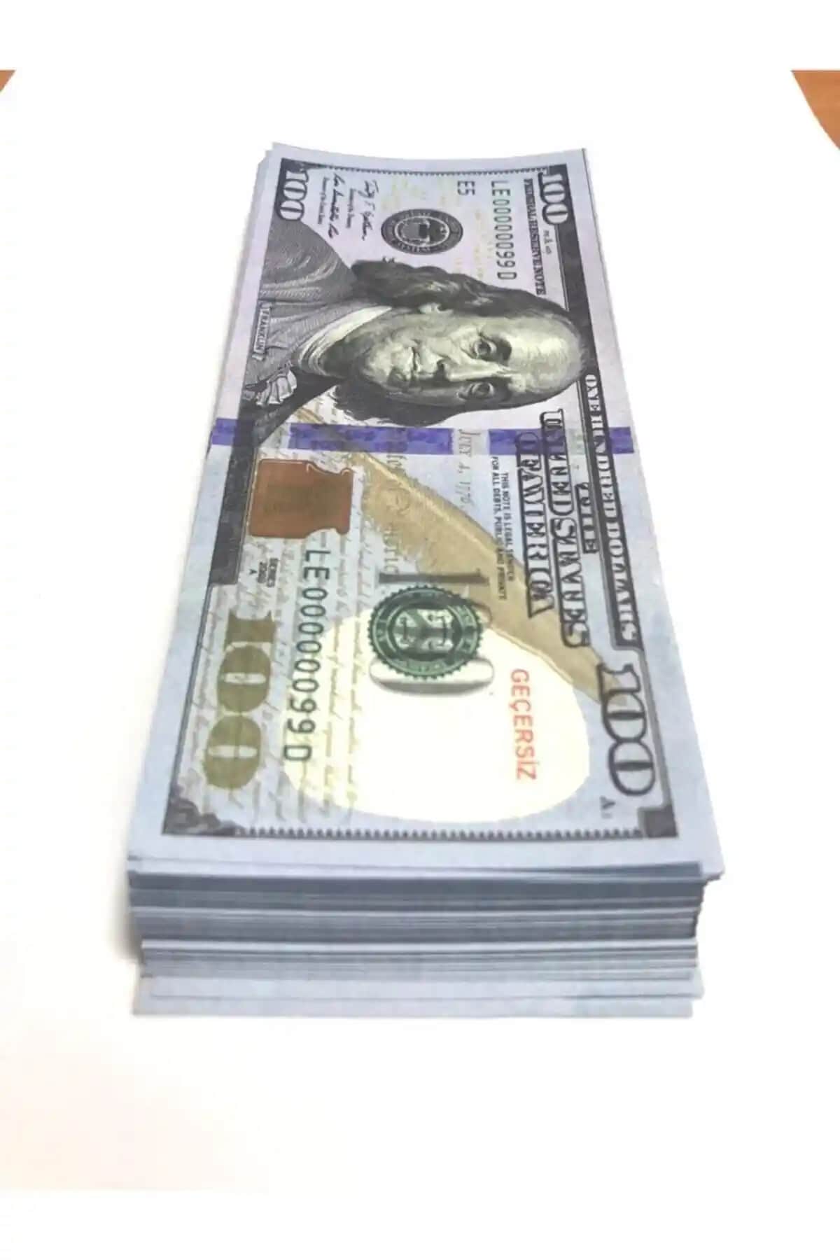 100 Adet Sahte Dolar Banknotları Eğlence ve Kutlama İçin Uygun Ürün