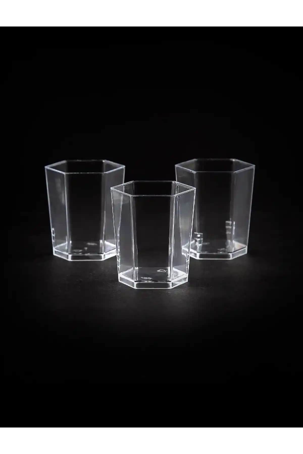 14Süs Plastik Kristal Altıgen Kap 50cc - Çok Amaçlı Sunum ve Organizasyon Malzemeleri