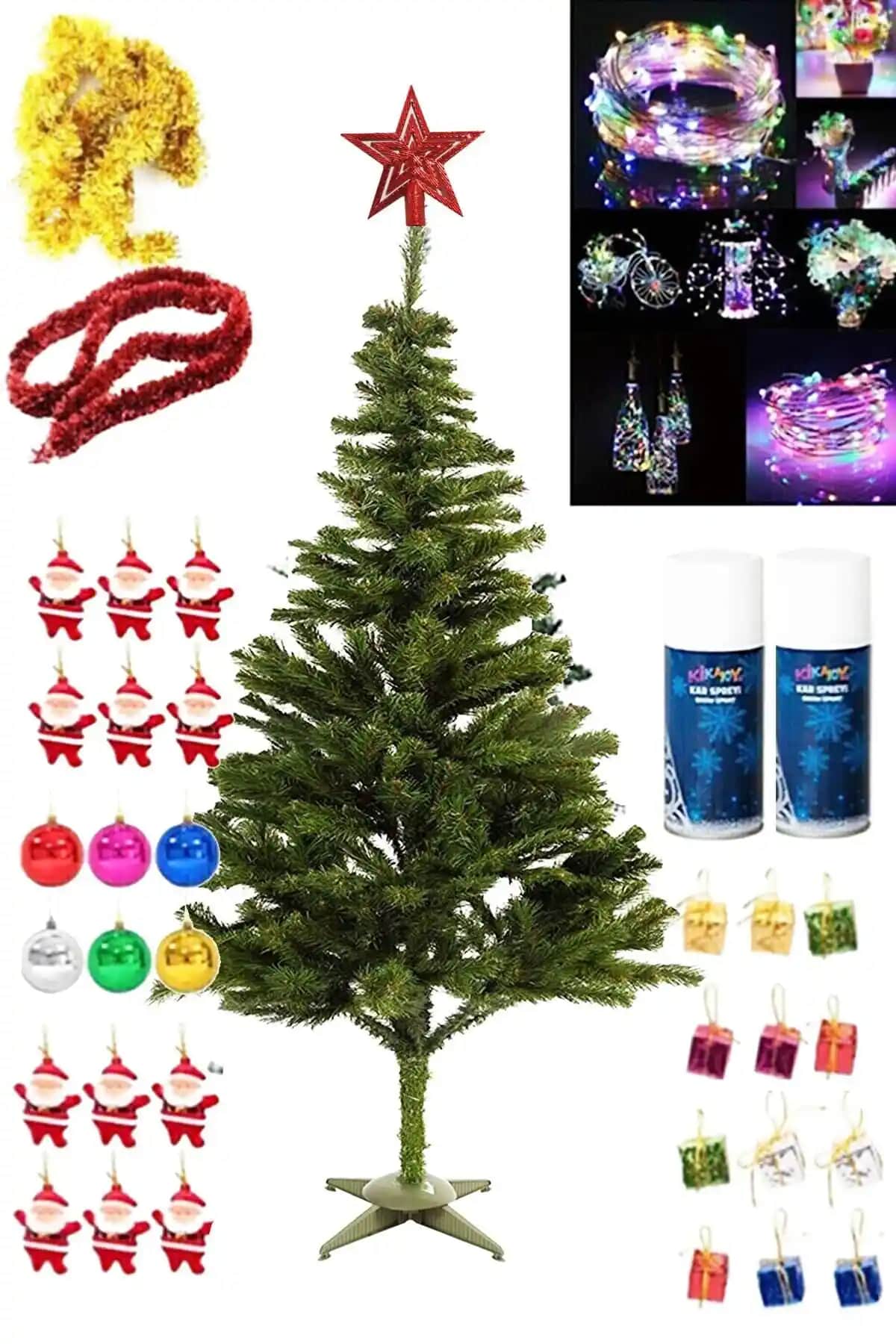 180 Cm Yılbaşı Çam Ağacı Seti Parti Dolabı Dekorasyonu Ev ve İş Yeri İçin