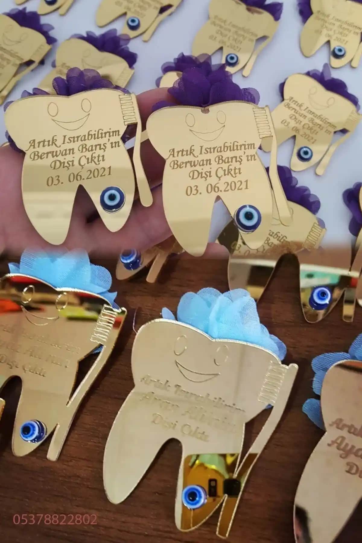 25 Adet Pleksi Diş Buğdayı Hedik Magnetleri Çocuk Doğum Günleri ve Bebek Merasimleri İçin