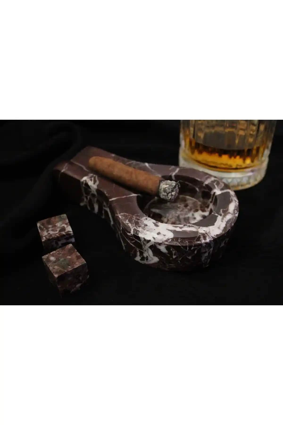 3K Office Kişiselleştirilebilir Sour Cherry Mermer Küllük: Lüks ve Estetiğin Şık Buluşması