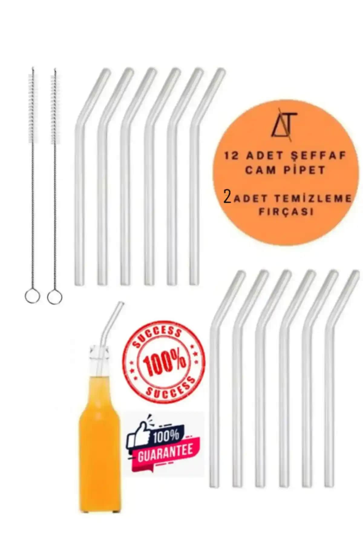 AcarlarTicaret 12'li Cam Pipet ve Temizleme Fırçası Seti Sağlıklı ve Pratik Kullanım İçin