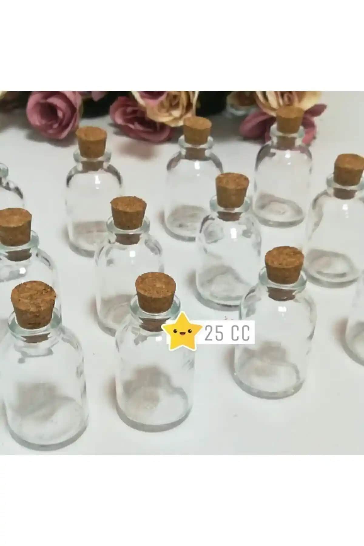 Aker Hediyelik ve Genel Markalar Cam Şişe Karşılaştırması 25 cc Mantar Tıpalı Ürünler