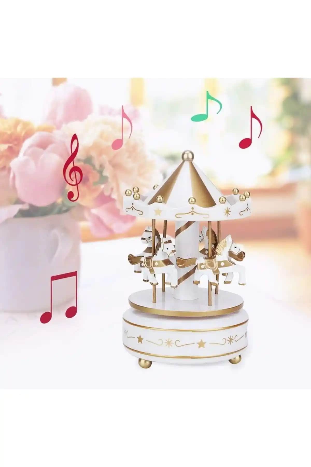 Altın Nostaljik Atlı Karınca Müzik Kutusu: Şık ve Nostaljik Dekoratif Parça