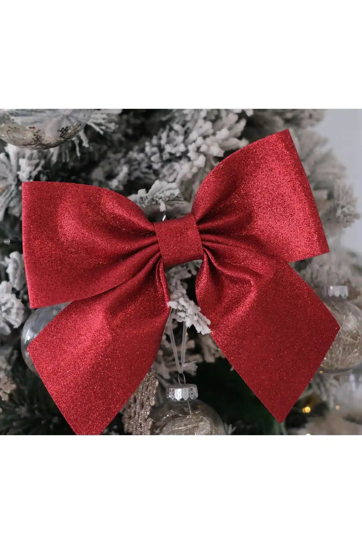 AMALFİ Kırmızı Simli Eva Fiyonk Dekor Yılbaşı Çam Ağacı Süsleri ve Dekorasyon Fikirleri