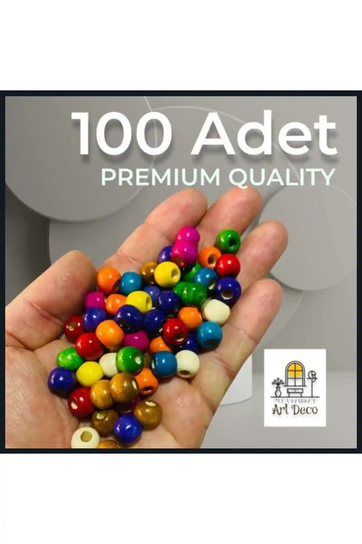 Artdeco 10 mm Karışık Renkli Ahşap Boncuklar Premium Kalite ve Çeşitli Renk Seçenekleriyle