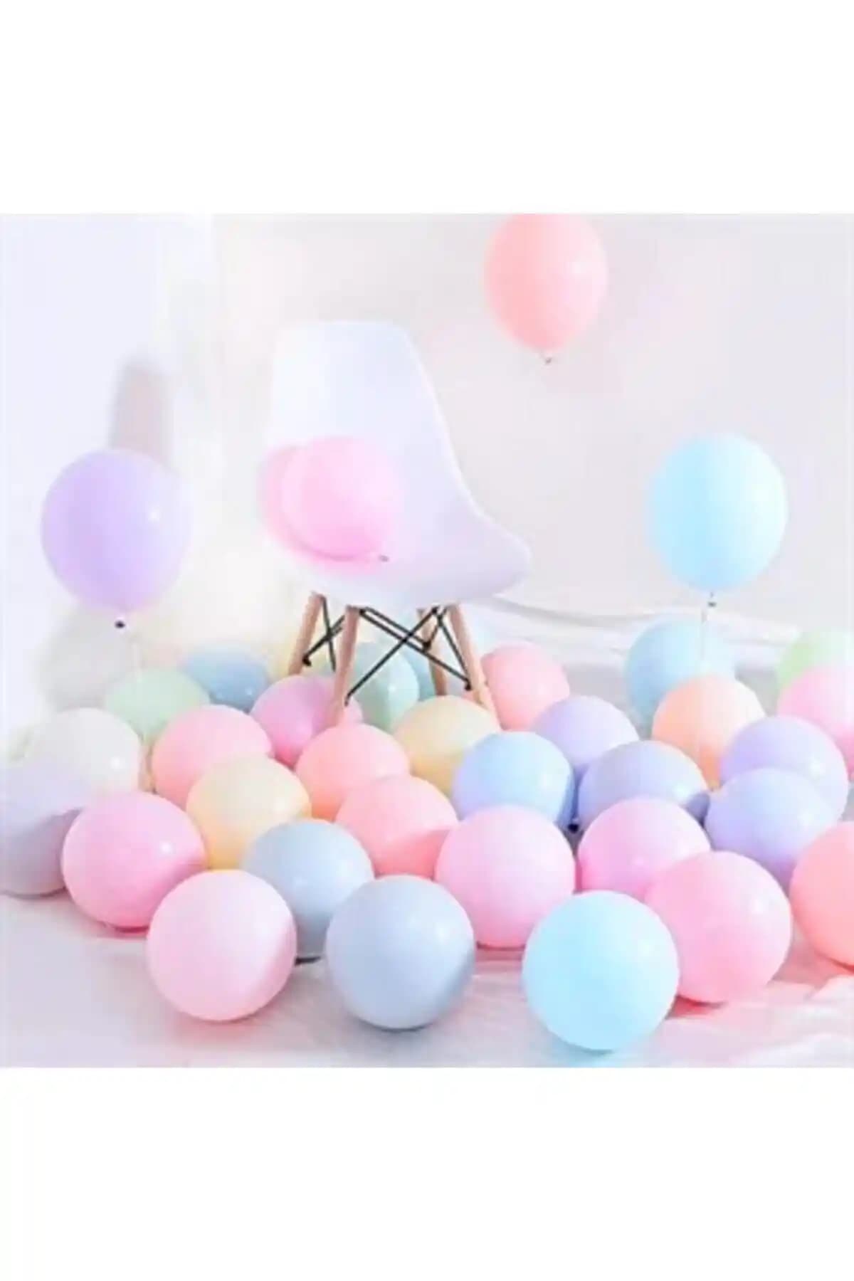 BalonEvi Soft Pastel ve Metalik Renkli Balonlar 50 Adet Partileriniz İçin Uygun