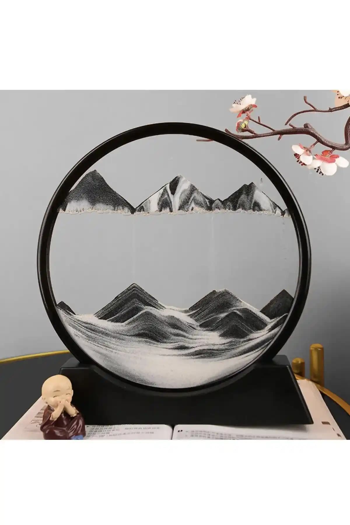 BEYZANA Siyah Dekoratif Yuvarlak Kum Saati: Estetik ve Fonksiyonelliğin Buluşması