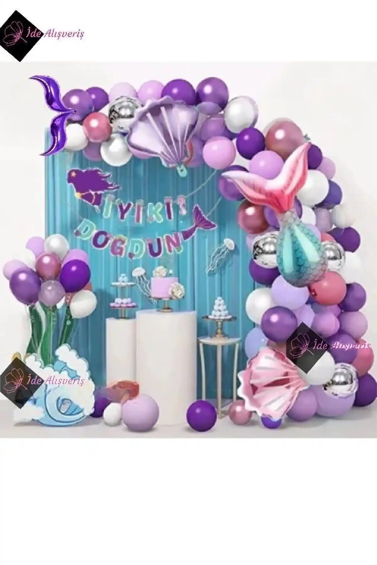 Bkmc Deniz Kızı Bannerlı Lüks Doğum Günü Parti Seti ile Unutulmaz Kutlamalar
