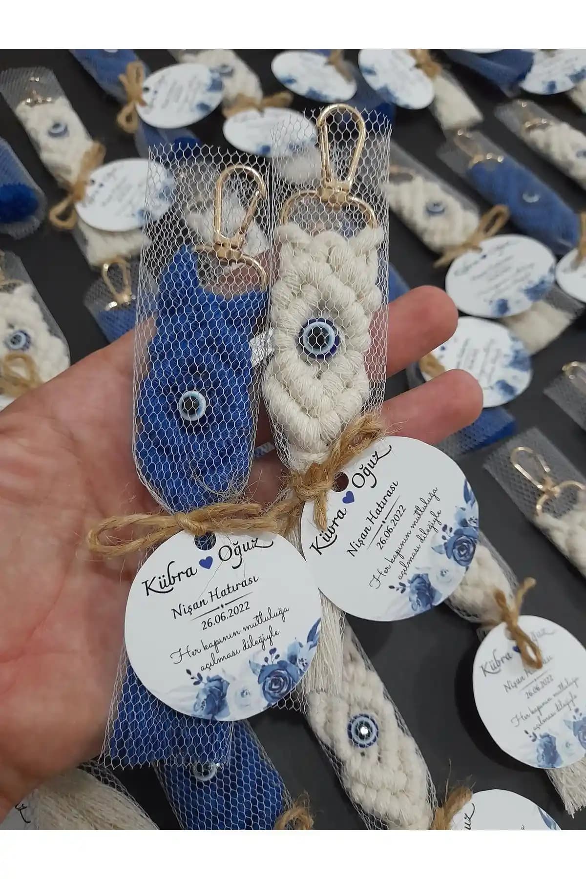 Boutique Naz 25'li Etiketli Anahtarlık Seti Düğün ve Özel Günler İçin Zarif Hediye Seçeneği