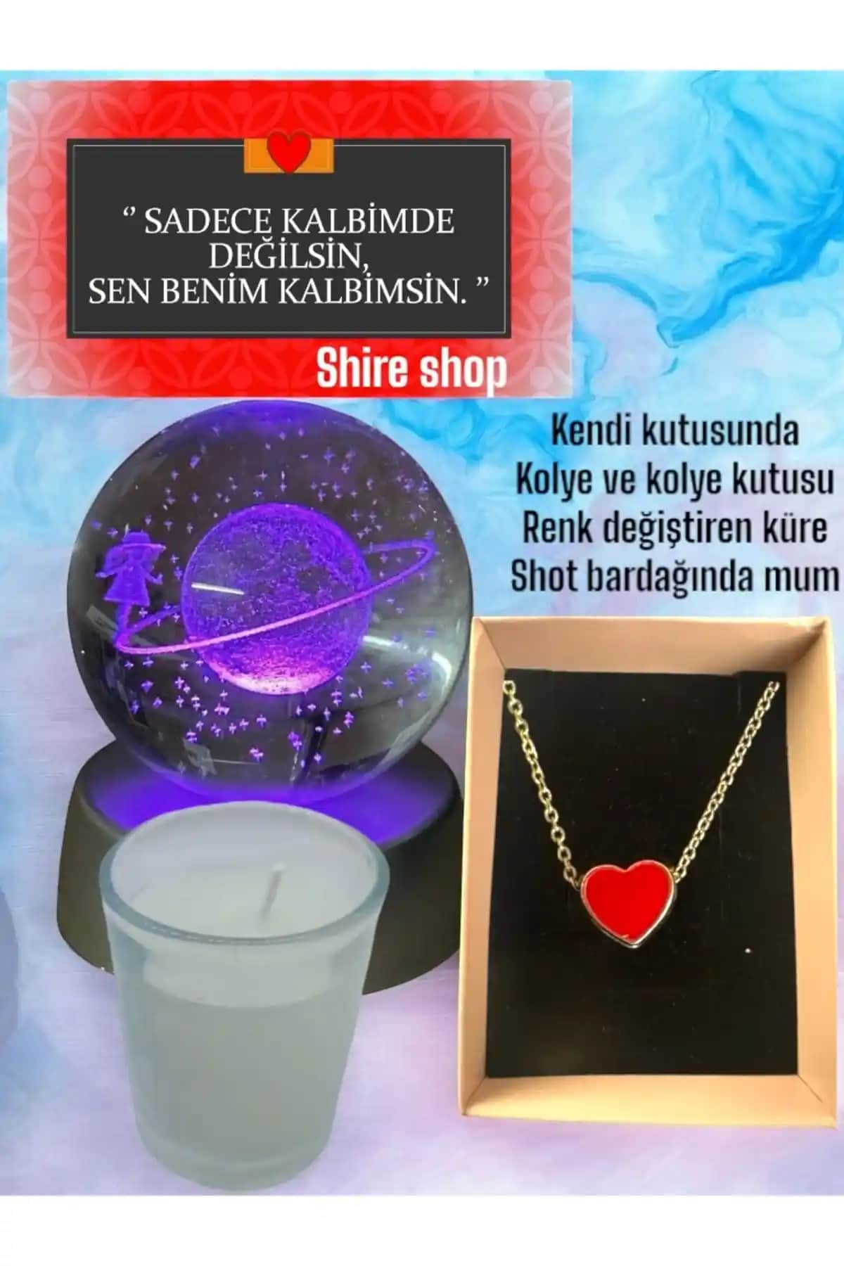 Cantekin Renk Değiştiren LED Işıklı Satürn Küresi Dekoratif ve Hediye Seçeneği