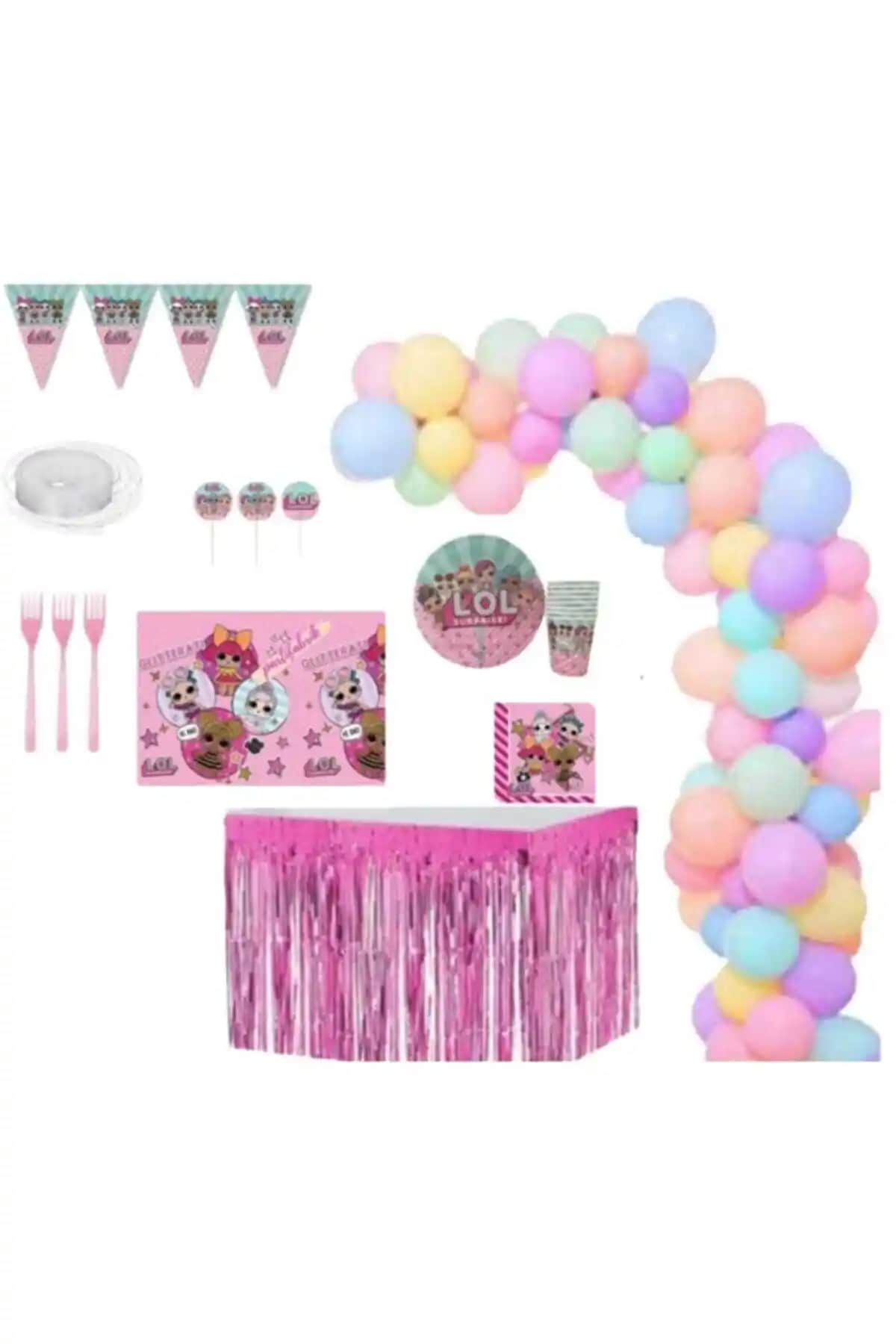 CAVAŞ Sun Hat Lol Bebek 8 Kişilik Lüks Parti Seti Doğum Günü ve Çocuk Etkinlikleri İçin