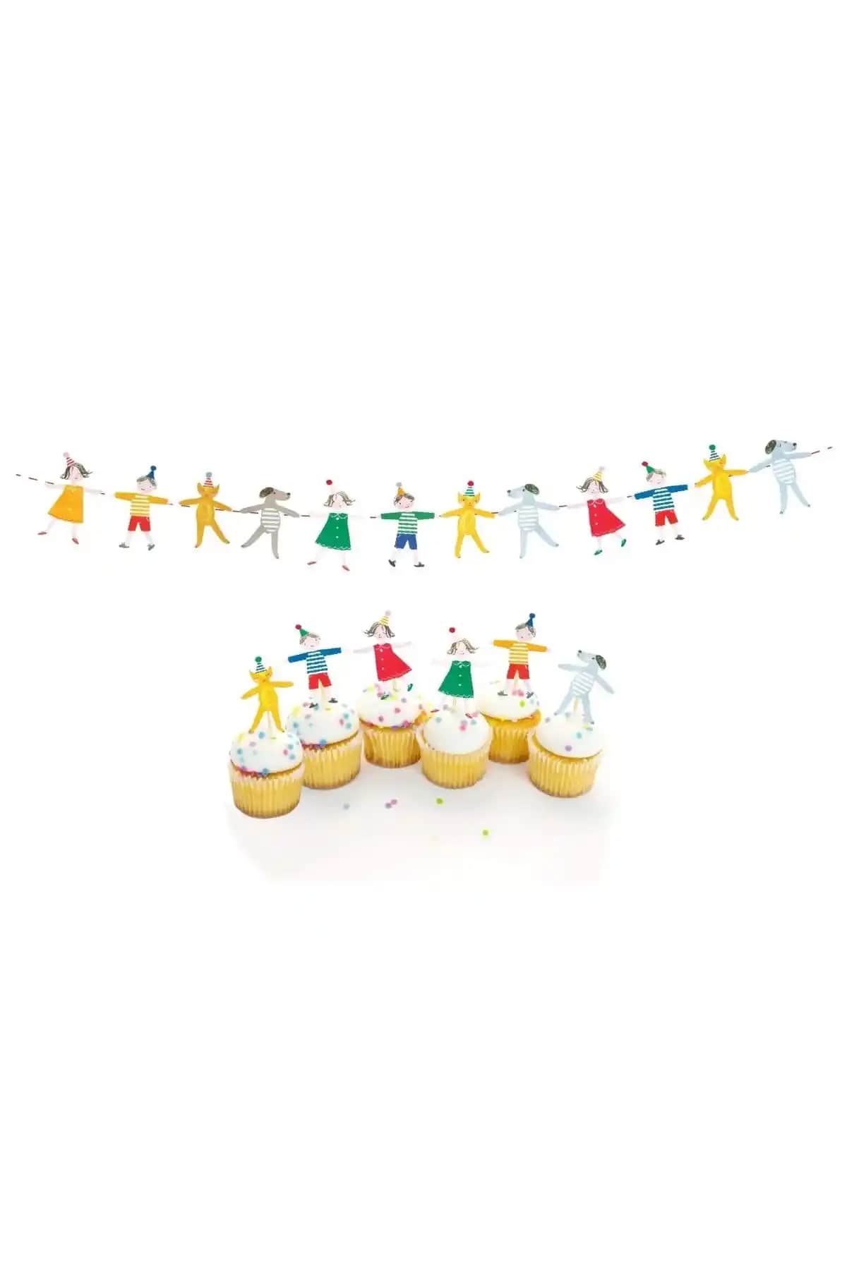 Çocuk Partileri İçin Renkli ve Dayanıklı El Ele Tutan Çocuklar Afişi ve Takım Seti