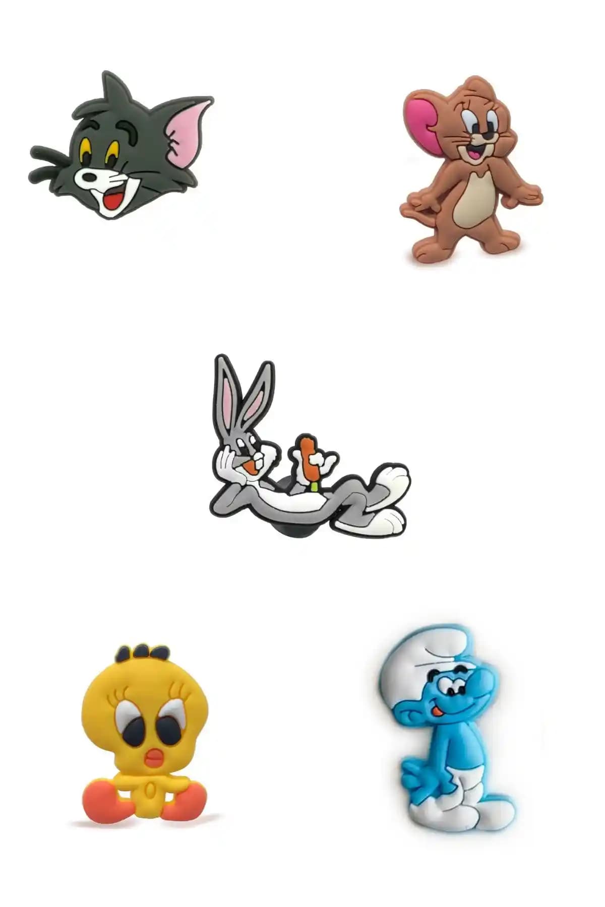 Çocuklar İçin Renkli ve Eğlenceli Crocs Jibbitz Terlik Süsü Seti 5 Parça
