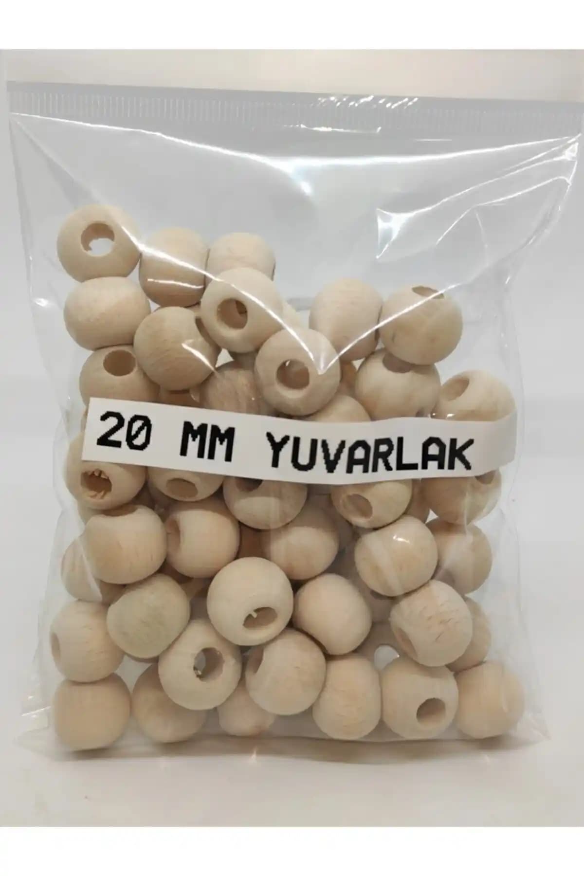 CYD Demiralay 20 Mm Yuvarlak Ahşap Boncuk Takı ve Dekoratif Projeler İçin Ideal