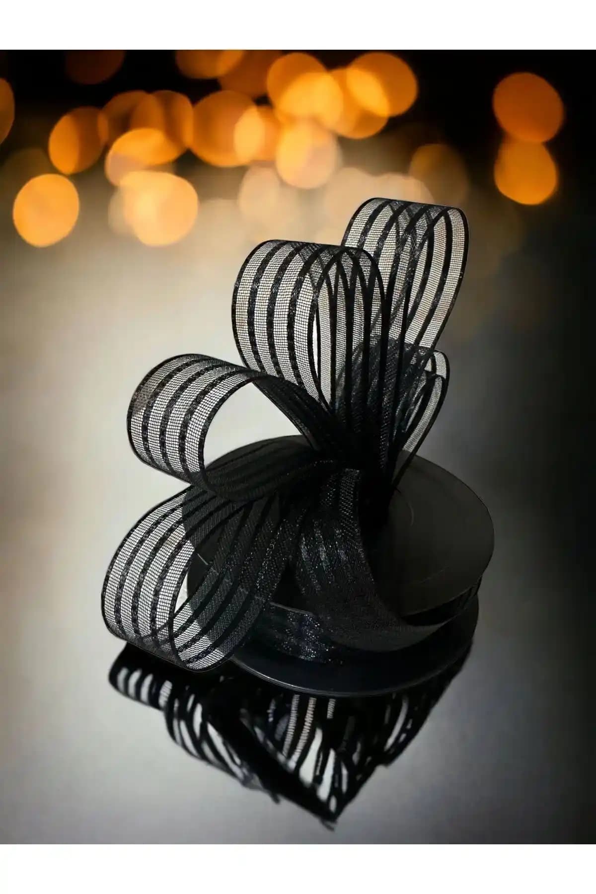 Değerlihediyeler 2.5 Cm Şerit Şifon Siyah Kurdale Estetik ve Çok Yönlü Kullanım