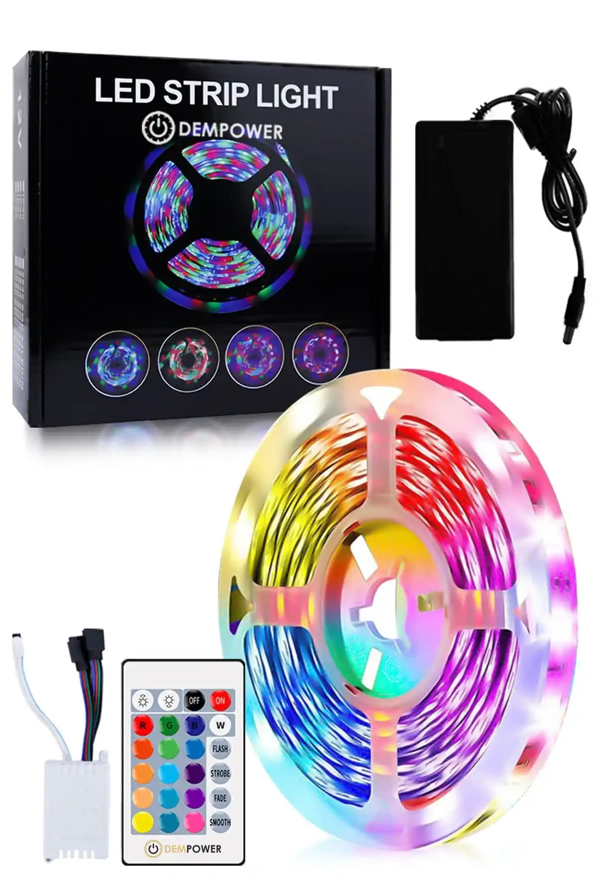 Dempower Kumandalı RGB Şerit Led 5 Metre ile Modern ve Çok Yönlü Aydınlatma Çözümü
