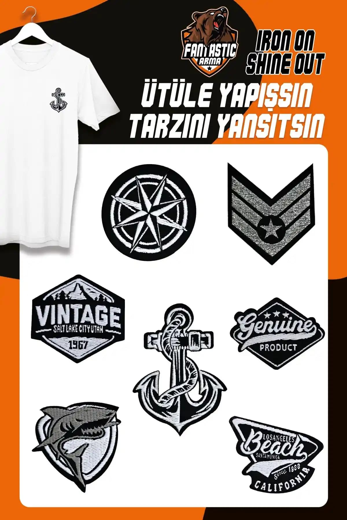 FANTASTIC ARMA Ütü ile Yapışan Dokuma Arma Seti Kıyafetleri Onarmak ve Dekore Etmek İçin Idealdir