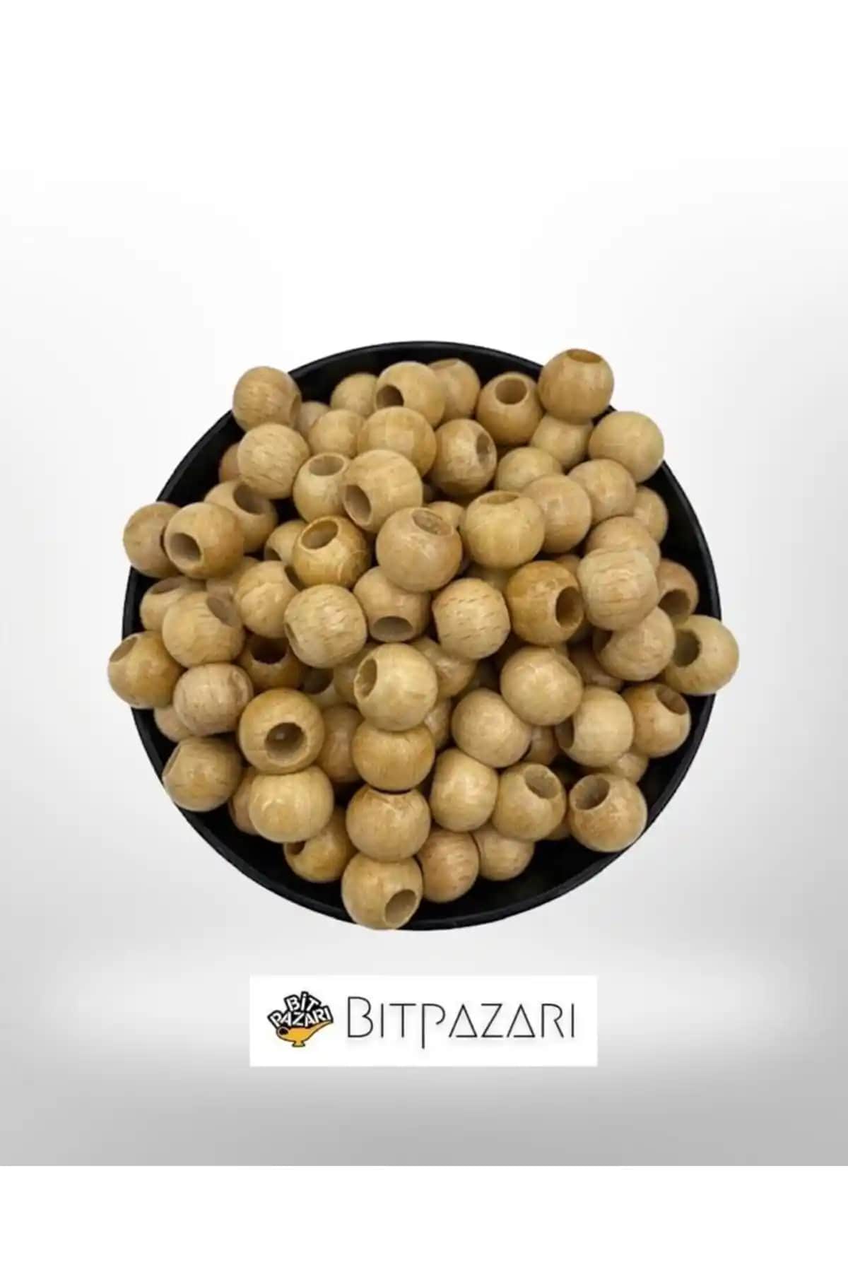 Flea Market 12mm Vernikli Ahşap Boncuk: Doğal ve Dayanıklı Takı Yapımı İçin Uygun