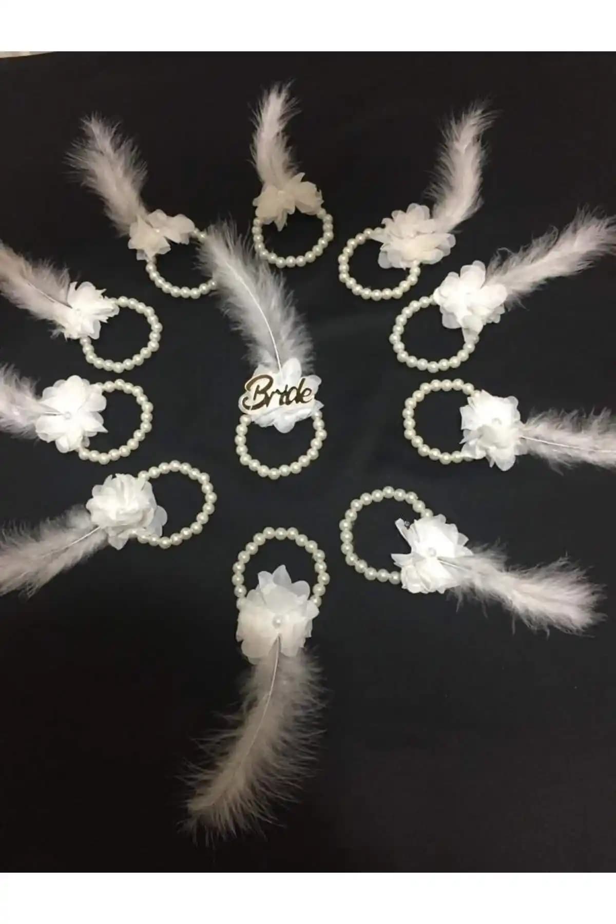 Genel Markalar 1 Incili Bride Bileklik ve Nedime Seti Düğün ve Özel Günler İçin Şık Tasarım