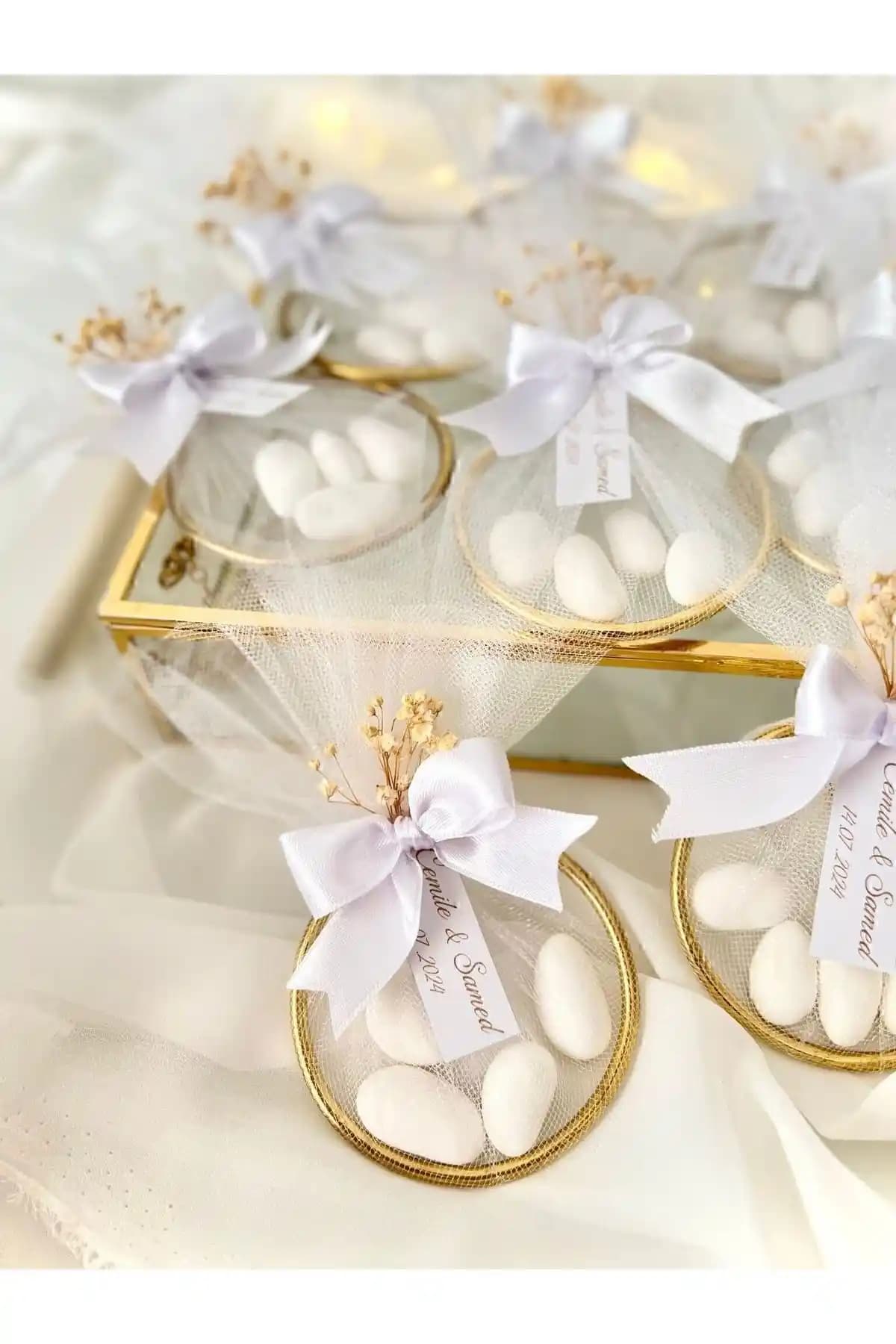 Genel Markalar 10 Adet Süslemeli Halka Şekerleme: Düğün ve Nişanlar İçin Zarif Hediye Seçeneği