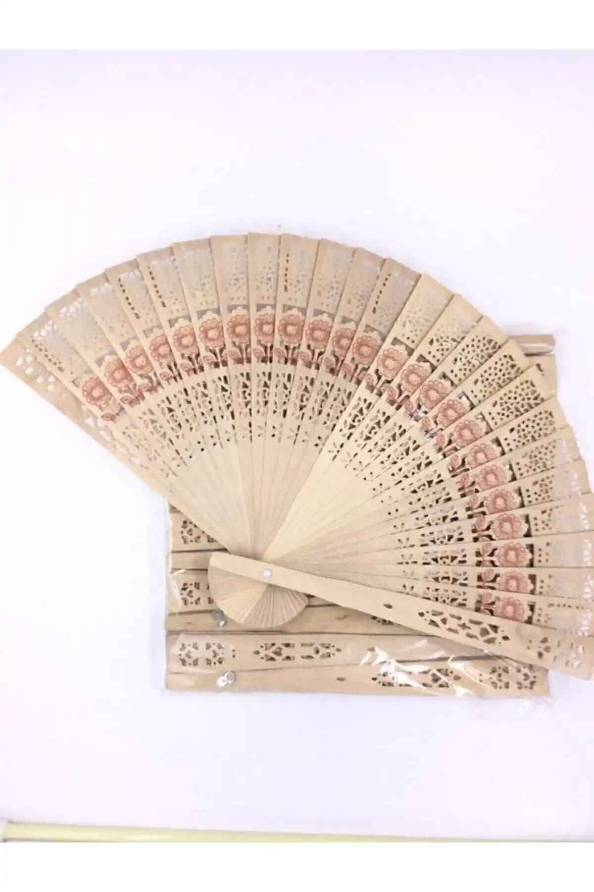 Genel Markalar 12'li Ahşap Yelpaze Seti Yaz ve Organizasyonlar İçin Uygun