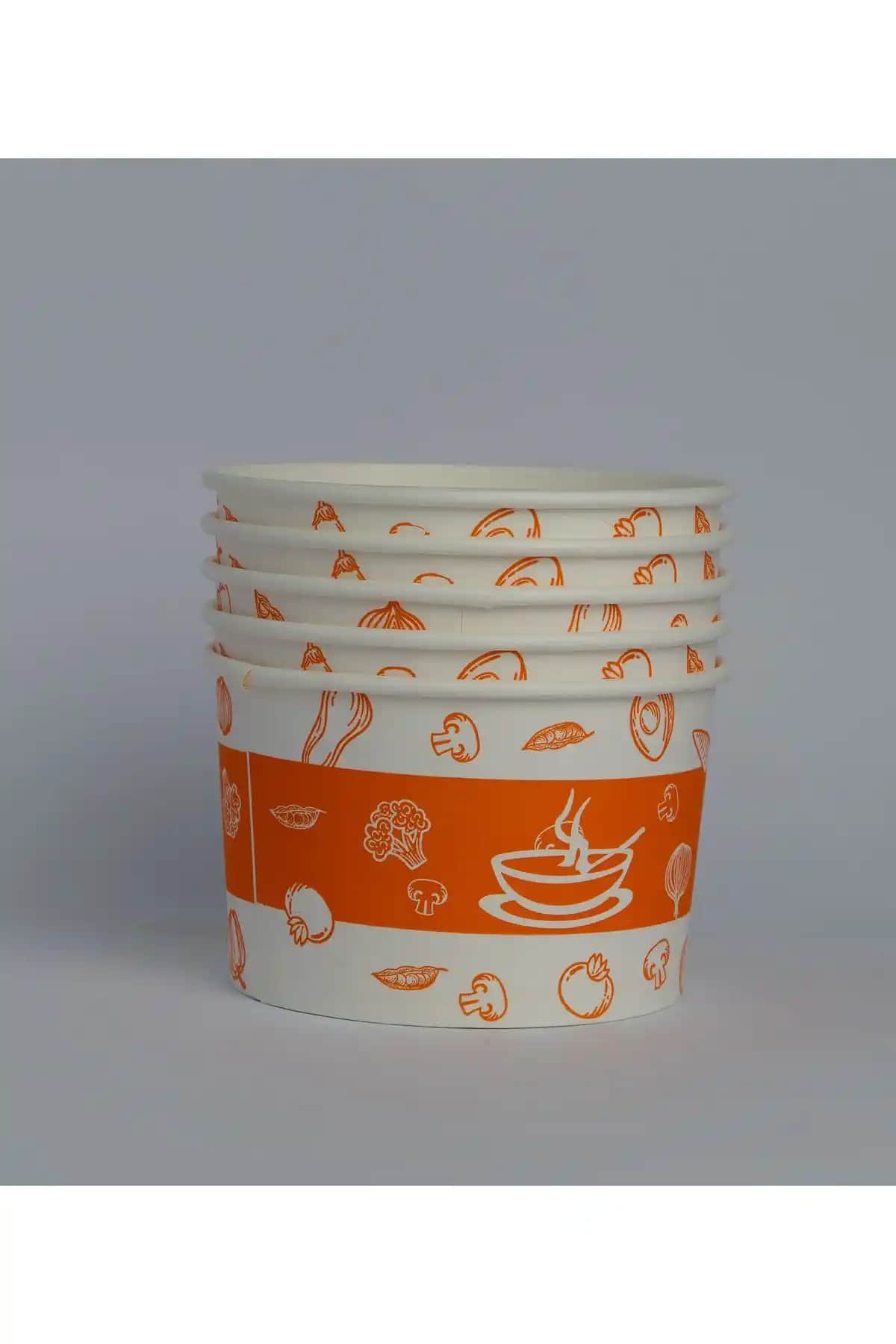 Genel Markalar 25 Adet Kağıt-Karton Çorba Kâsesi Sıcak ve Soğuk Yiyecek Taşıma Çözümü