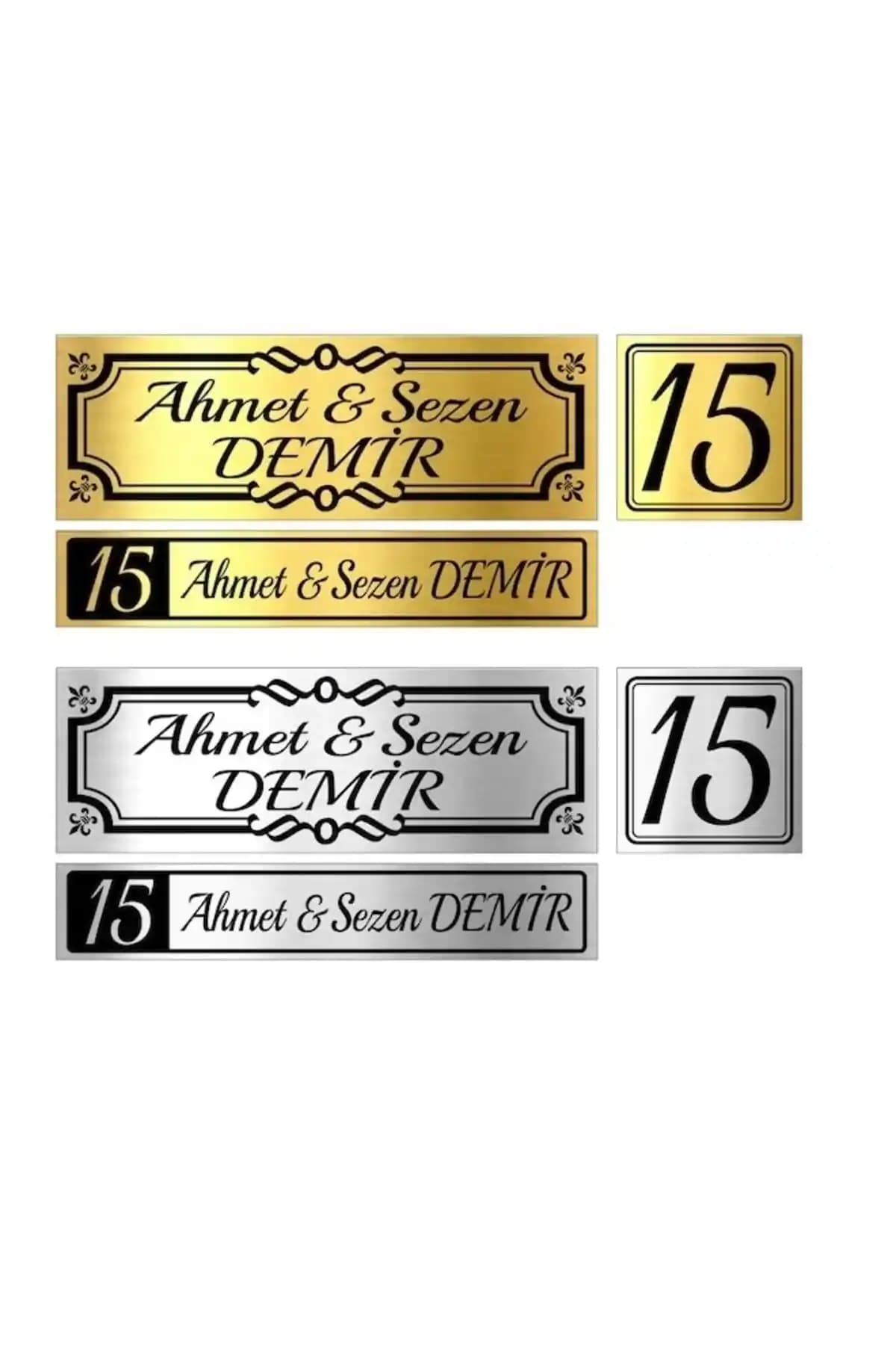 Genel Markalar 3'lü Set Kapı İsimliği Kapı Numarası ve Posta Kutusu İsimliği