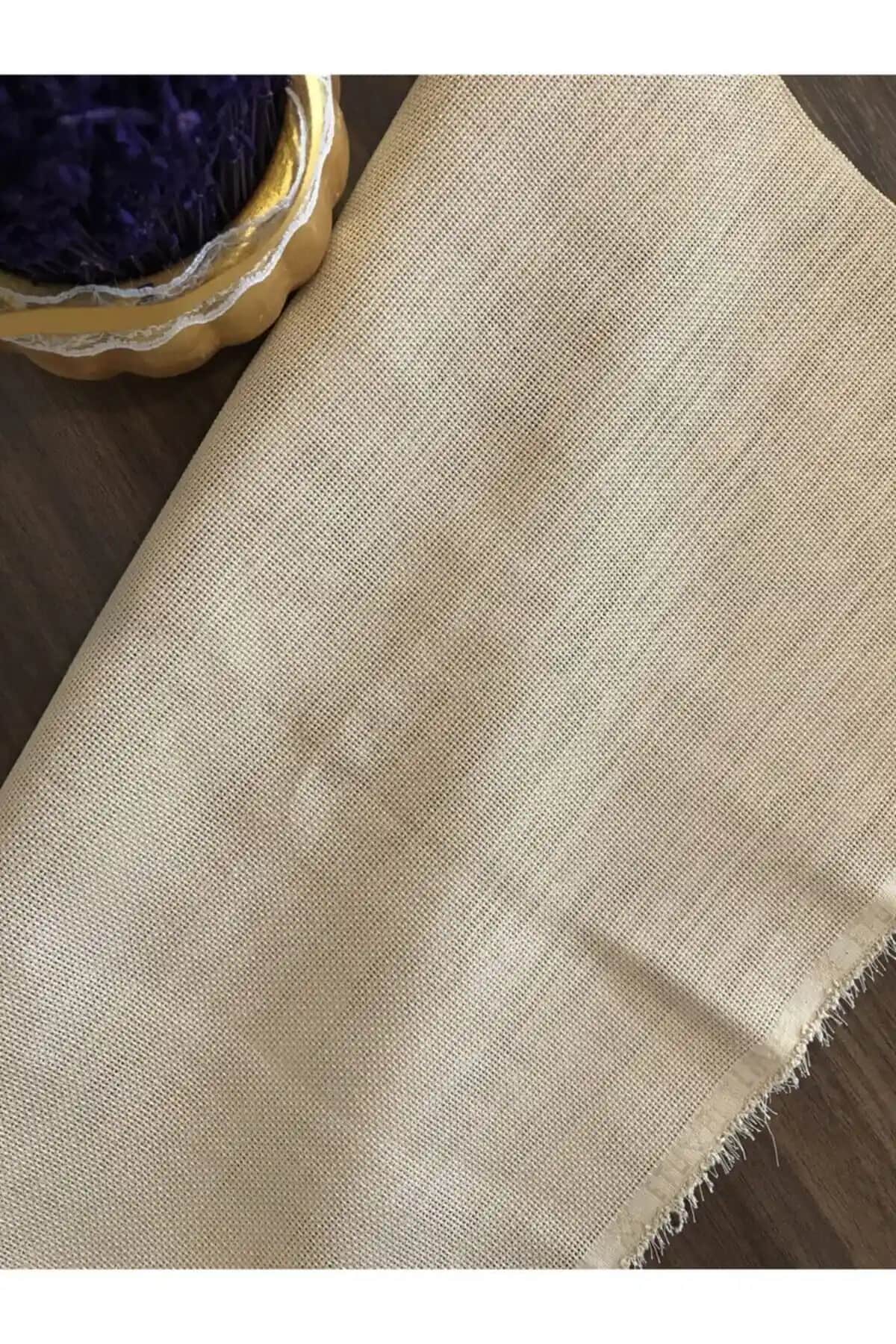 Genel Markalar Linen Etamin Punch ve Pano Kumaşı Koyu Bej Renkli Dekoratif ve El Sanatları İçin