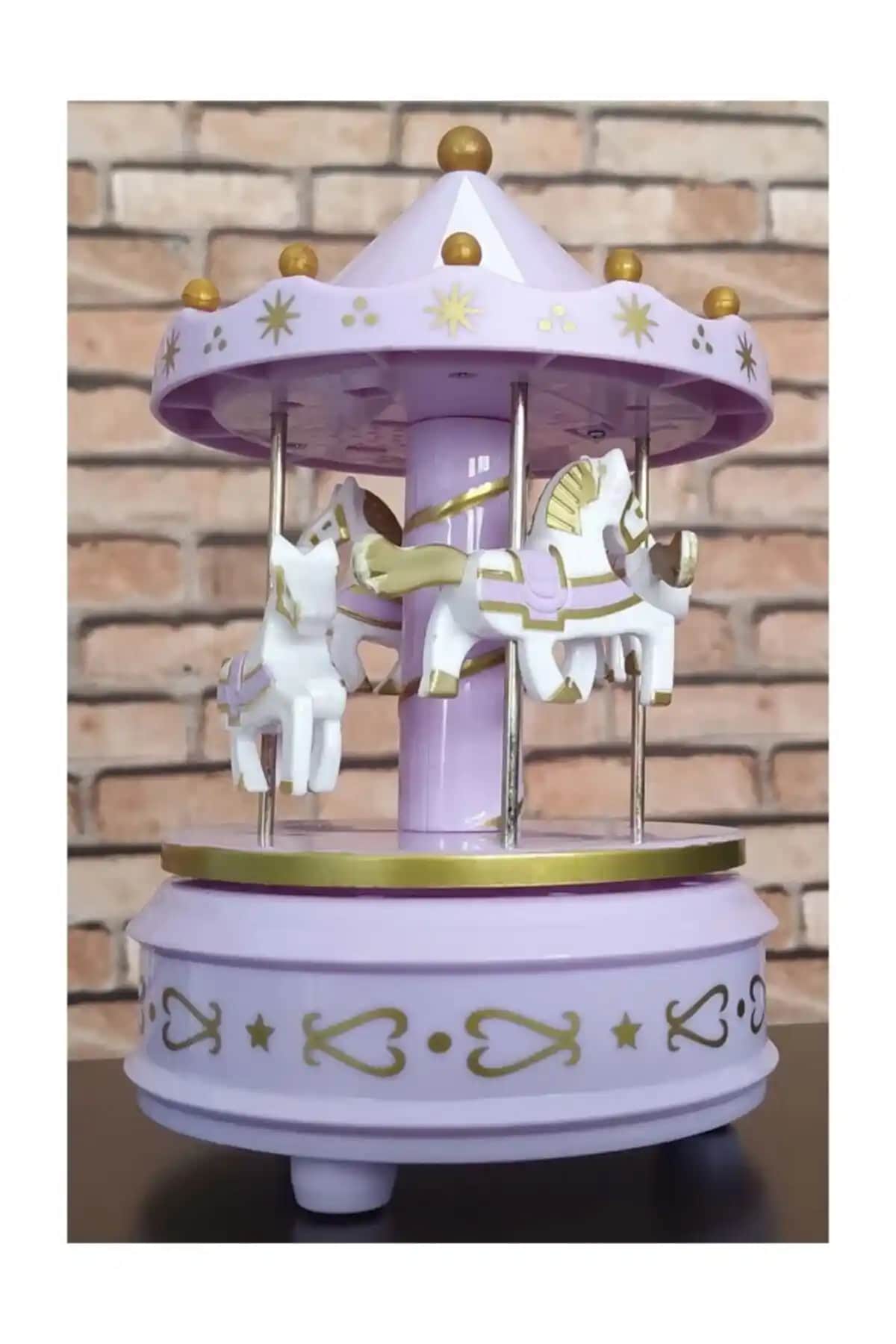 Genel Markalar Nostaljik Atlı Karınca Müzik Kutusu Mor Beyaz Renk Seçenekleriyle