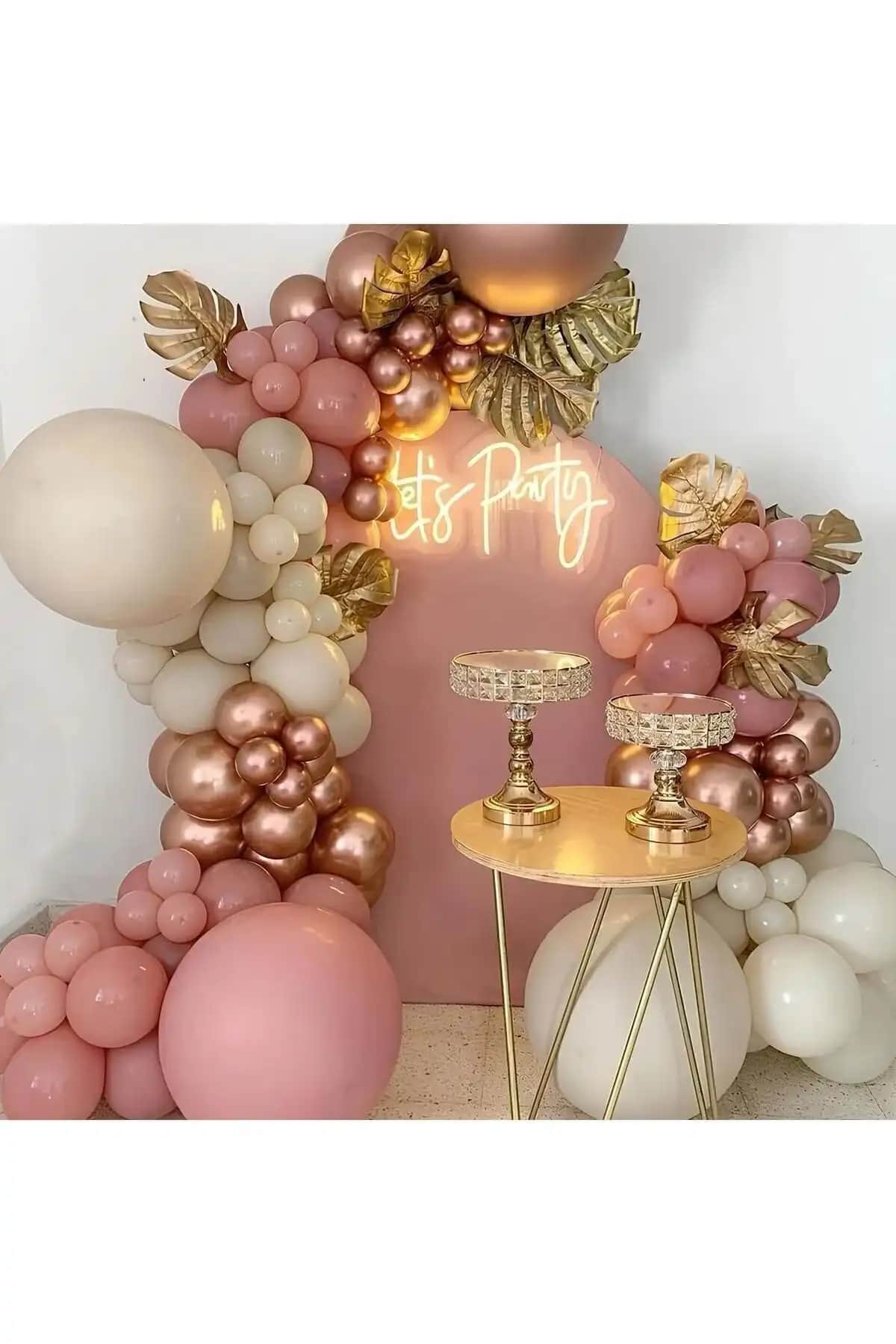 Genel Markalar Rose Gold Krom Deniz Kumu Rosewood Balon Seti ile Şık ve Dayanıklı Dekorasyon Çözümü