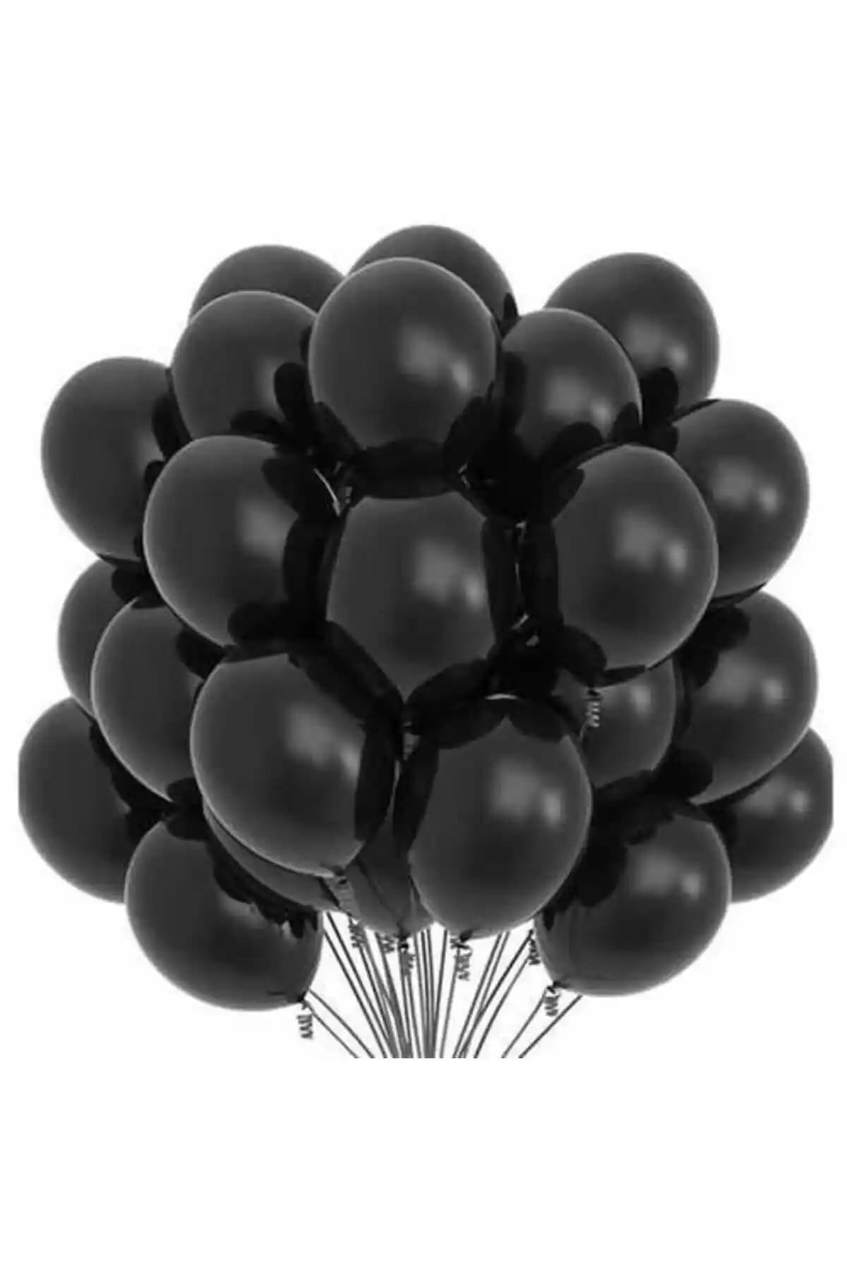 Genel Markalar Siyah Balon Seti 20 Adet, Partiler ve Özel Etkinlikler İçin Uygun