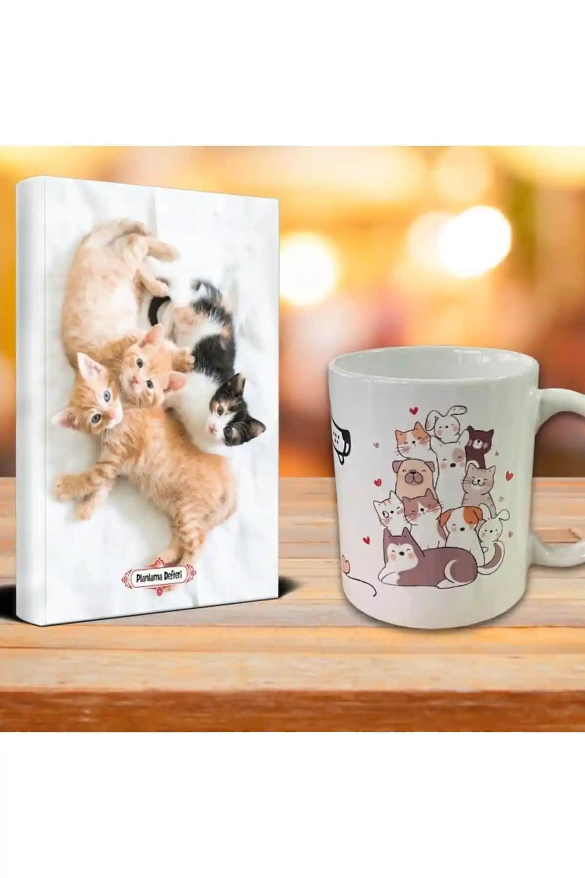 Halk Kitabevi Kedi Temalı Ajanda ve Kupa Seti ile Günlük Planlar ve Dekoratif Tasarımlar