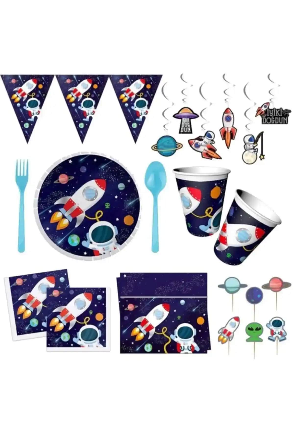 Happyland Uzay Kozmik Galaksi Doğum Günü Parti Takımı ile Temalı Kutlamalar